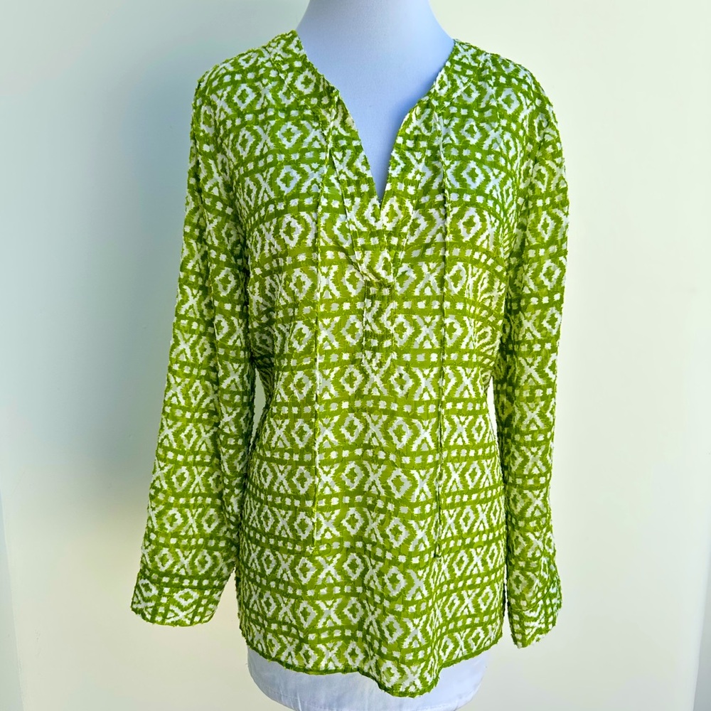 Chicos Green Patterned Women's Top